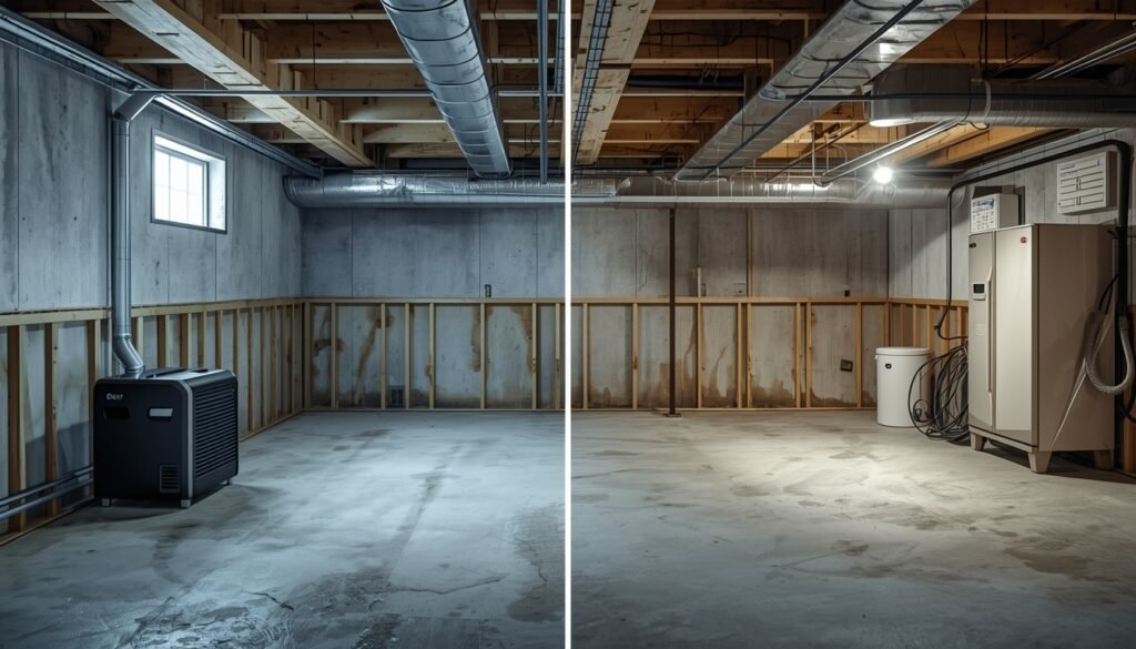 Basement still feeling damp despite dehumidifier operation