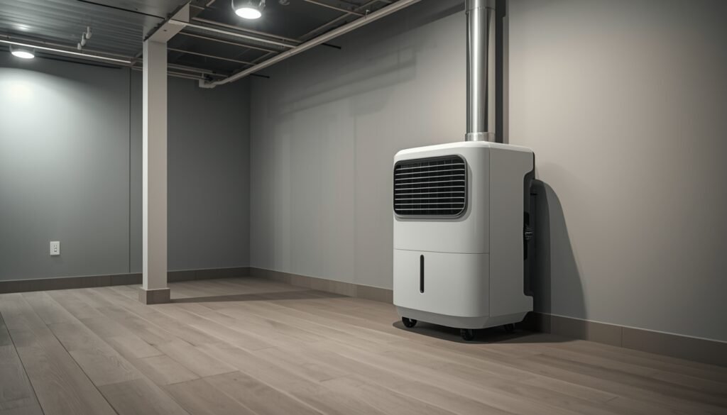 How Does a Basement Dehumidifier Work basement moisture control illustration